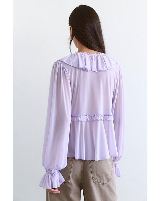 Free People Purple Fearless Long Sleeve Top