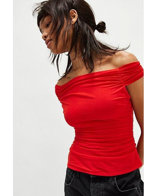 Free People Red Donte Knit Top