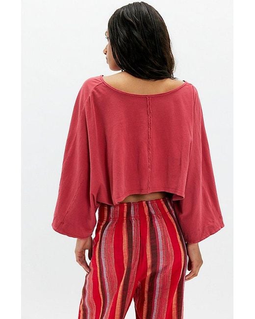Free People Red Found You Long-Sleeve Tee
