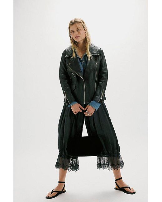 Free People Green We The Free Jealousy Leather Moto Jacket