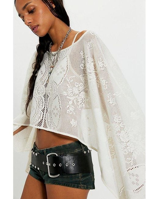 Free People Natural Elsa Poncho Jacket