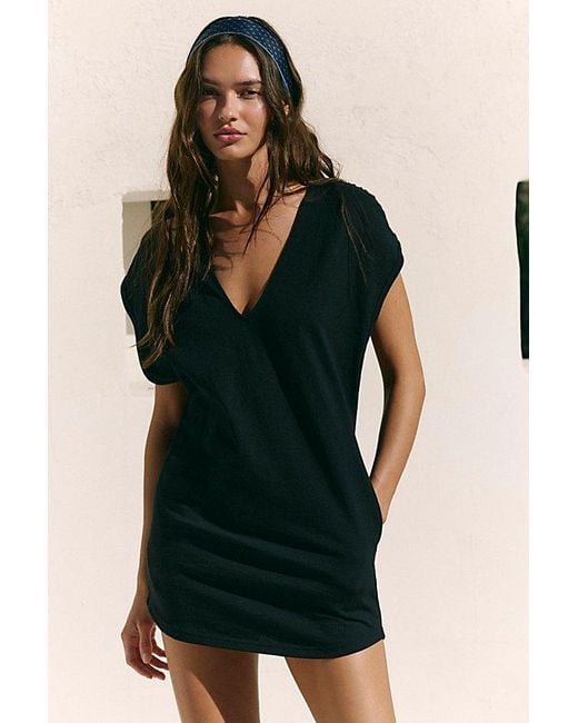 Free People Women's Black Alex Cotton-Jersey Mini Dress - ainikorut.fi
