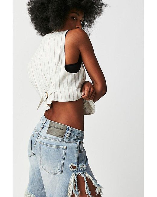 One Teaspoon Blue Frankies Cutoff Shorts At Free People In Hendrixe, Size: 24