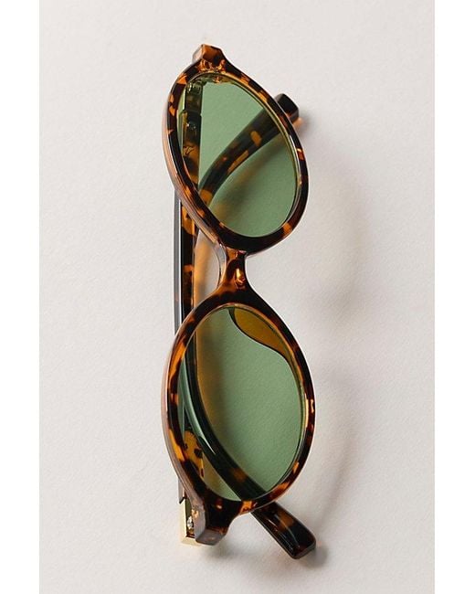 Free People Brown Oh Hello Round Sunglasses