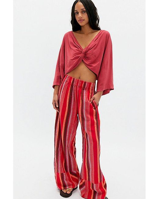Free People Red Found You Long-Sleeve Tee