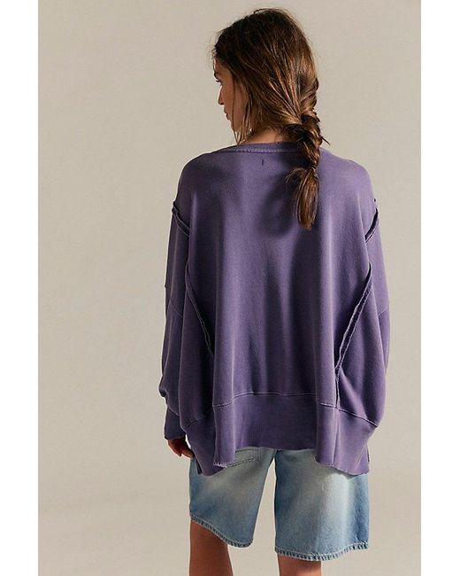 Free People Blue Camden Sweatshirt