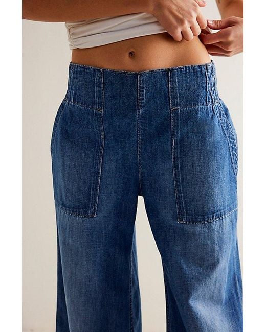 Free People Blue We The Free Breezy Denim Pull-on Jeans