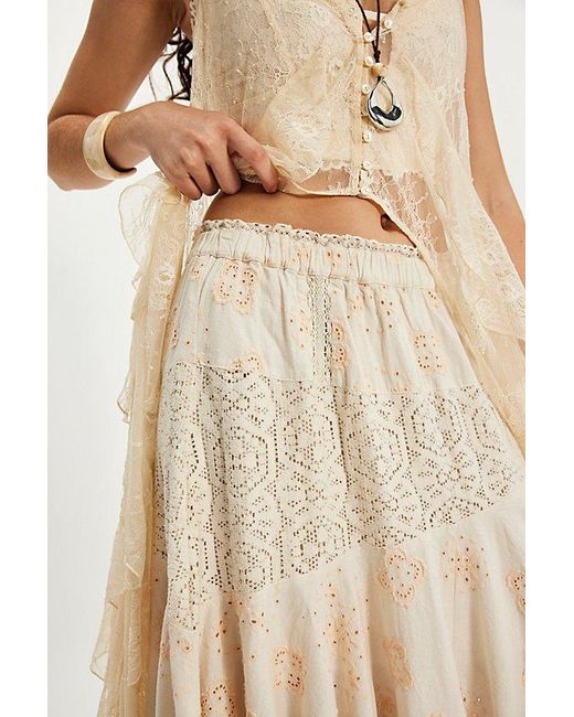 Free People Natural Doily Maxi Skirt