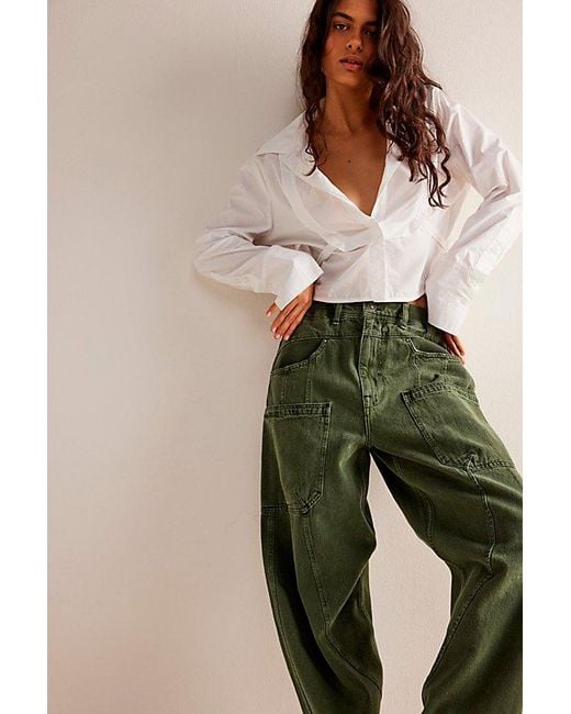 Free People Green We The Free New School Relaxed Jeans