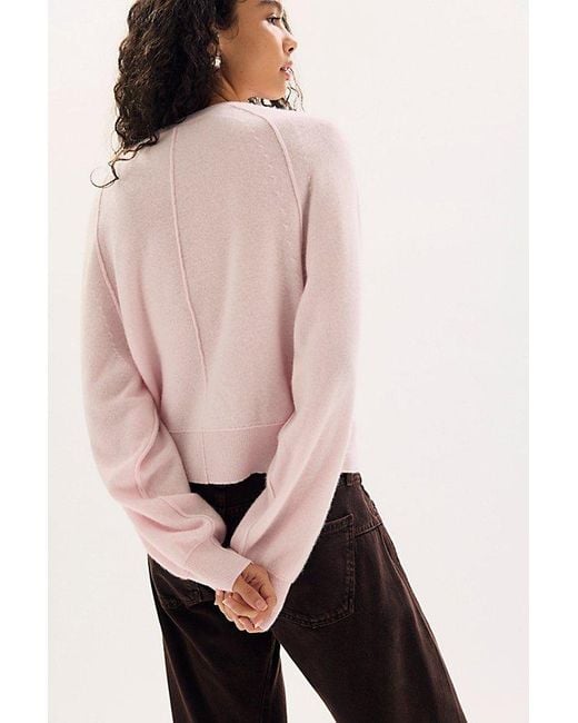 Free People Pink Porta Cashmere Henley Sweater