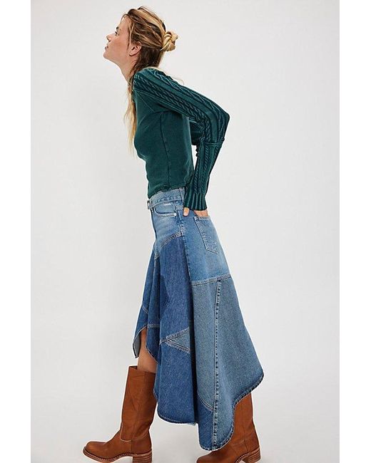Free People Blue Breezy Swit Top