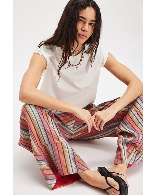 Free People Day's End Stripe Pants in Red | Lyst UK