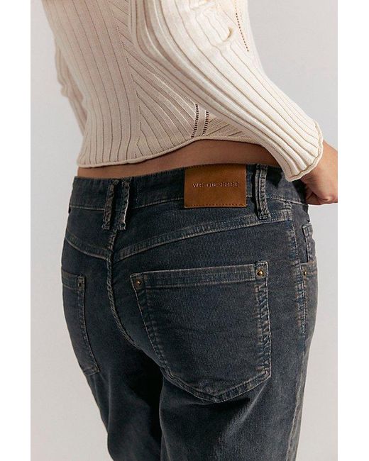 Free People Black Tennessee Low-Rise Corduroy Boyfriend Jeans