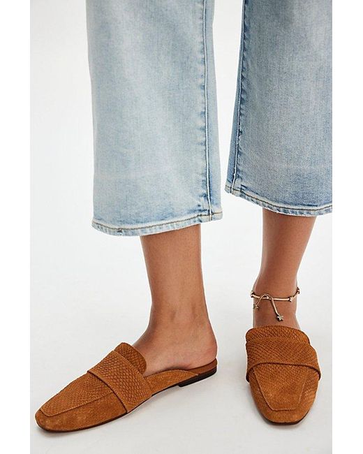 Free People Blue At Ease Embossed Loafers