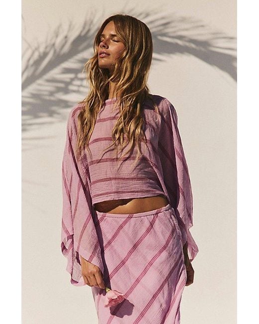 free-est Pink Paula Patterned Skirt Set By