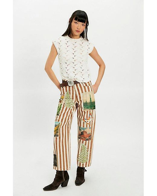 Denim and Bone White Roadtrip Striped Jeans