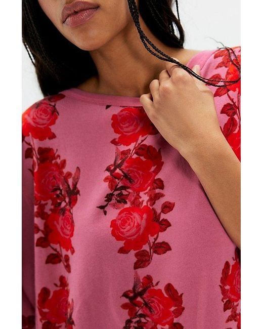Free People Red Next Level Printed Tee