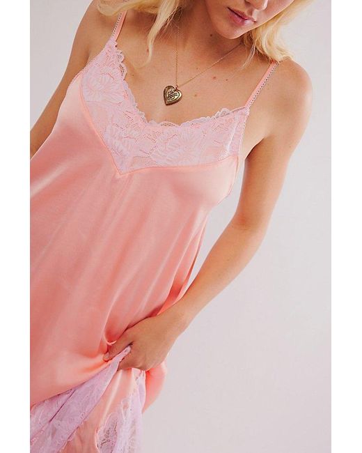 Free People Pink First Date Maxi Slip
