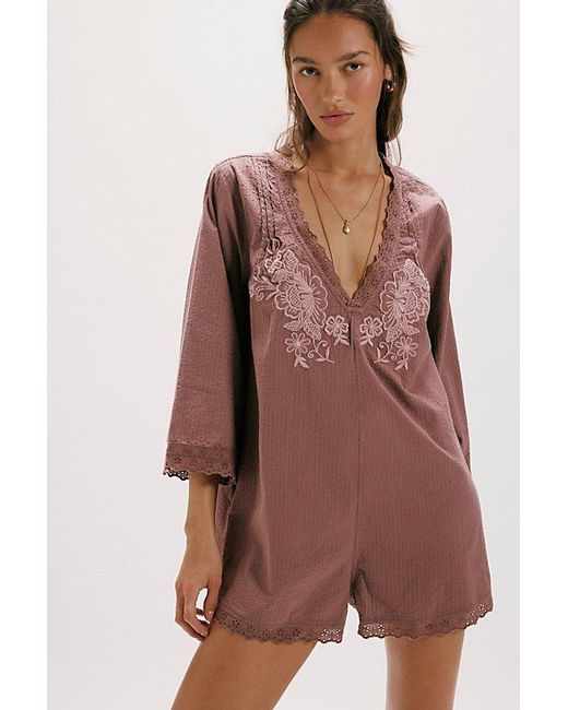 Free People Cawley Embroidered Romper