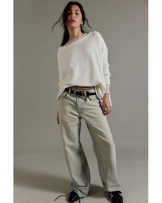 Free People Natural Latte Blues Solid Thermal