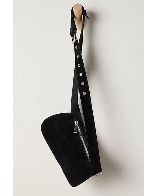 Free People Black Avalon Suede Sling Bag