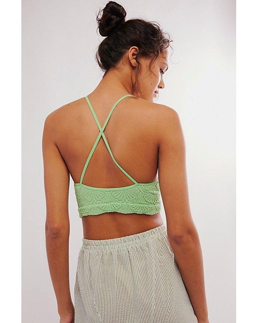 Free People Green What's The Scoop Floral Bralette