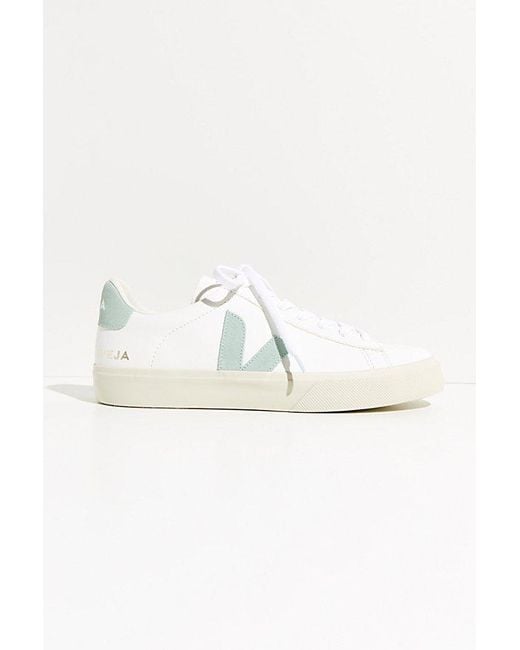 Veja Green Campo Sneakers At Free People In Extra White/matcha, Size: Eu 36