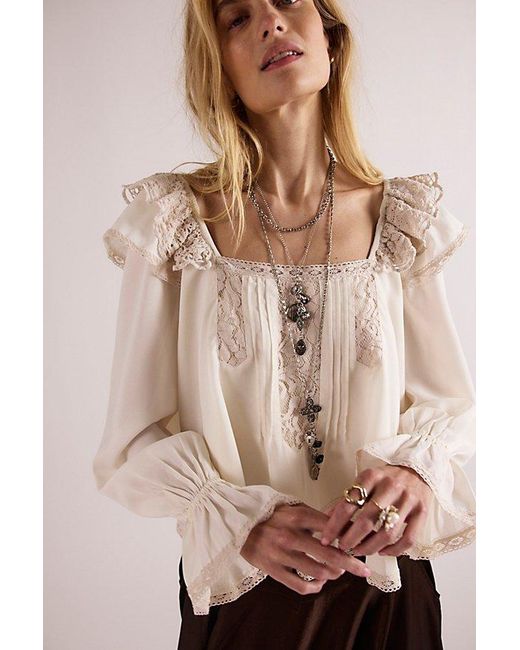 Free People Purple Francie Silky Blouse