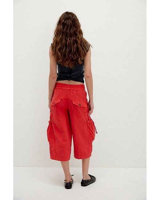 Free People Red Ashton Crop Pants