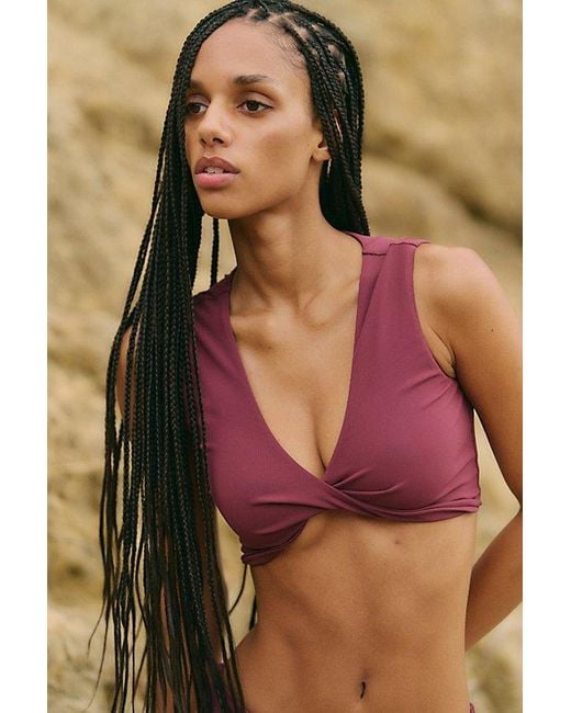 Aila Blue Brown Lara Bikini Top