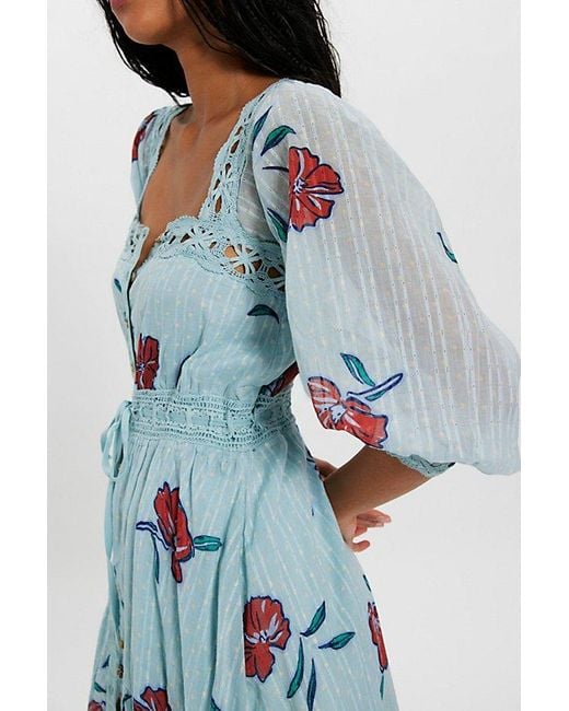 Free People Multicolor Morning Meadows Long-Sleeve Maxi Dress