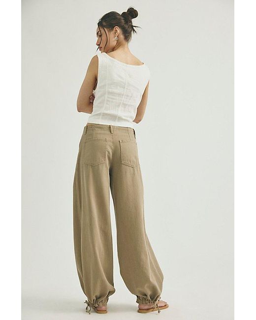 Free People Green Essential Lotus Balloon Jeans