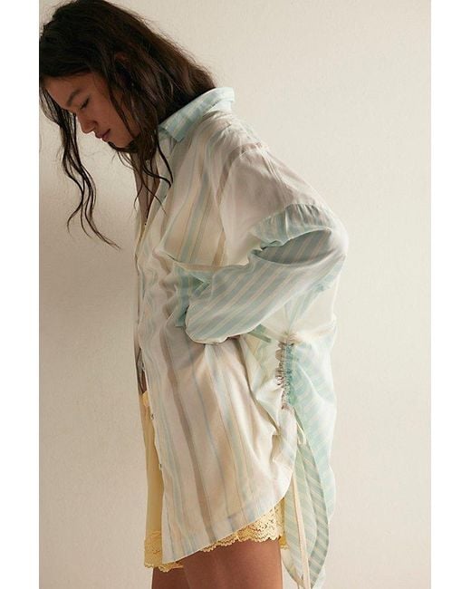Intimately By Free People Black Enjoy The Stripe Lounge Shirt Top By