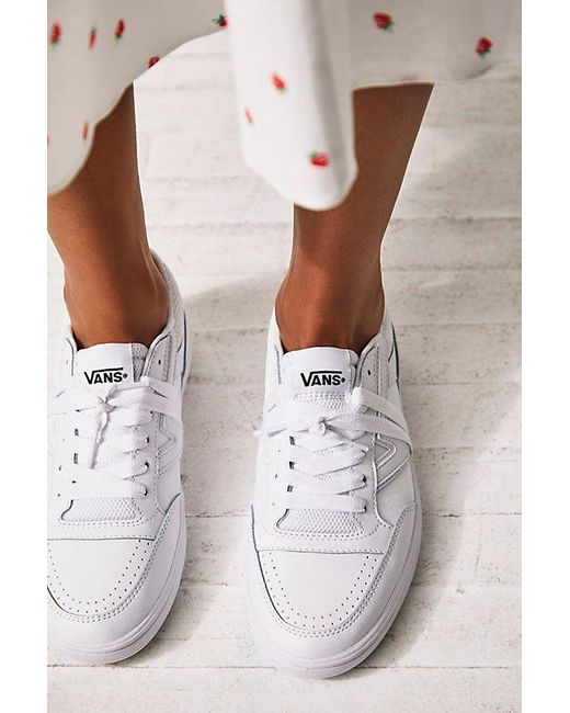 Vans White Lowland Court Sneakers