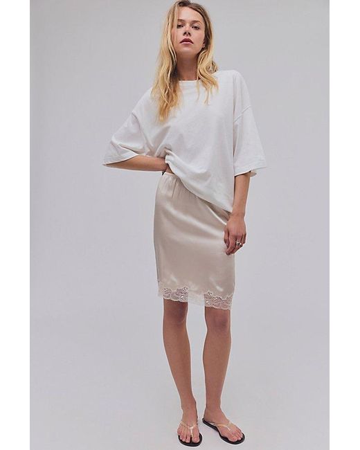 Only Hearts Gray Silk Charmeuse Knee-Length Slip Skirt