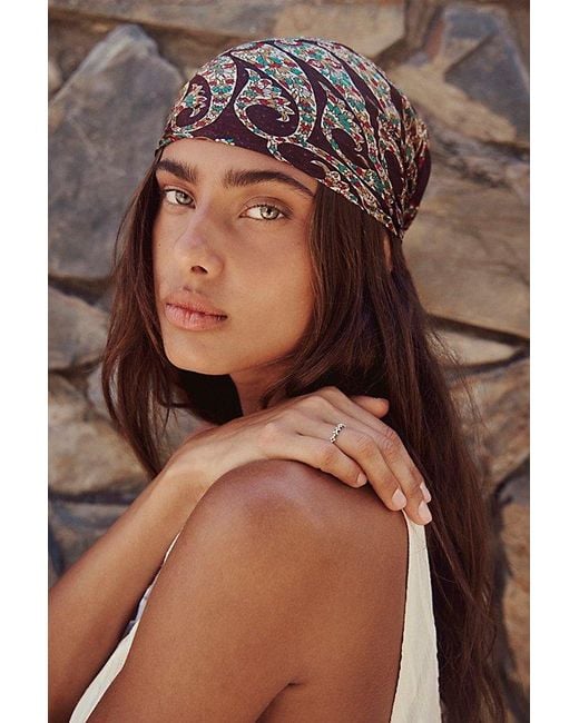 Free People Black So Silk Printed Bandana