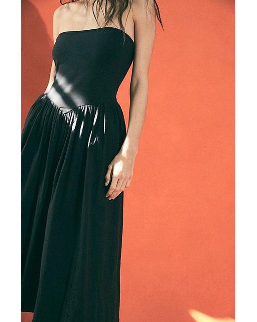 free-est Blue Onda Drop-waist Tube Midi