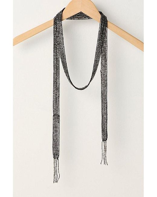 Free People Natural Lola Embellished Skinny Scarf