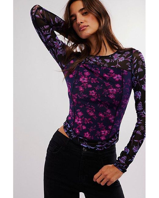 Free People Purple Betty's Garden Top