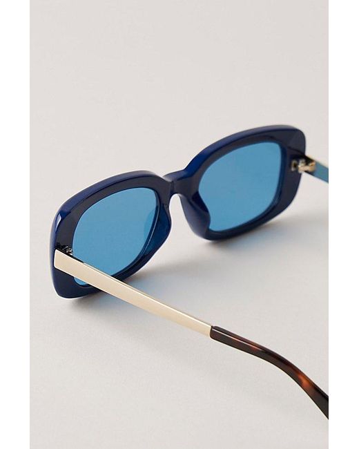 Free People Blue Sylvain Square Sunglasses