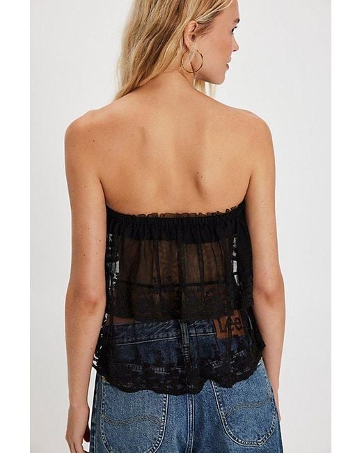 Free People Black Love You So Lace Tube Top