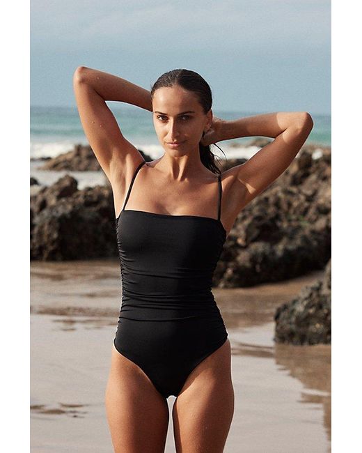 Belle The Label Black The Ruched Maillot One-piece Swimsuit