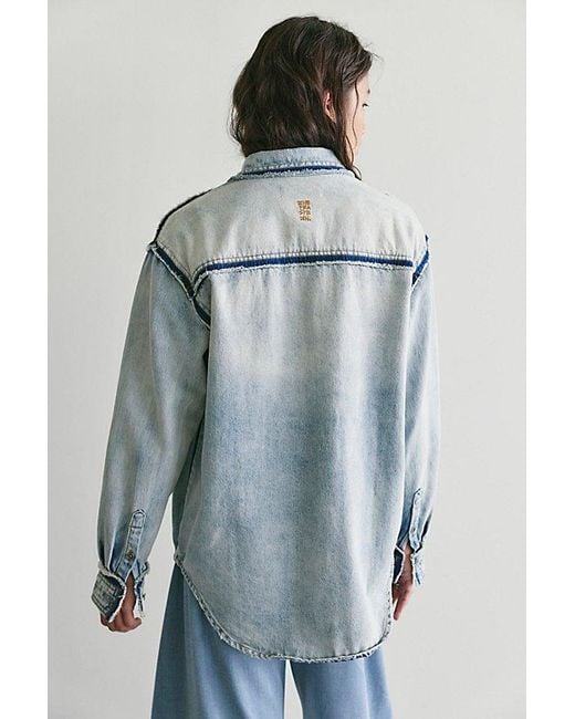 One Teaspoon Gray Split Party Everyday Button Down Shirt
