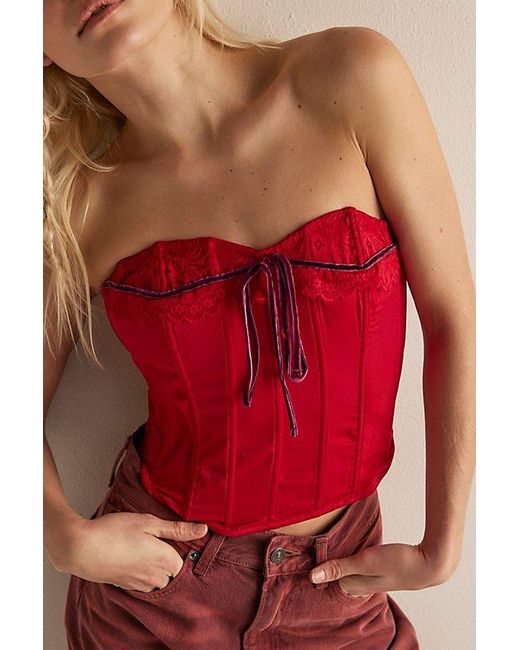Intimately By Free People Red Love Corset By
