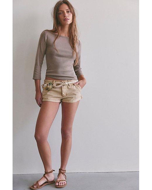 Free People Brown Atlas Boat Neck Top