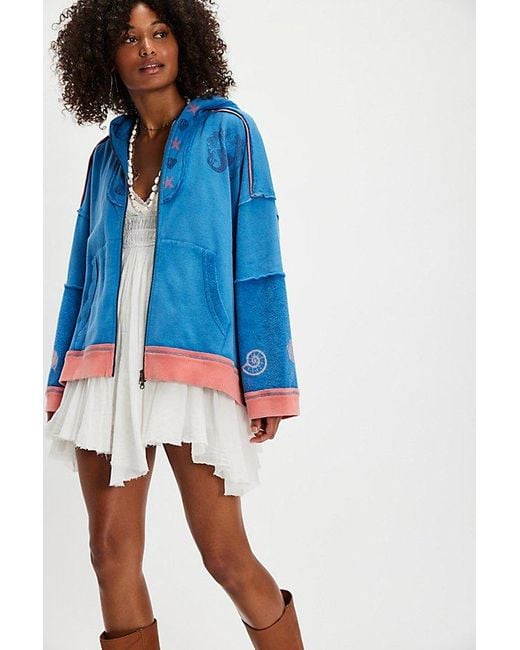 Free People Blue Seashell Cardi By