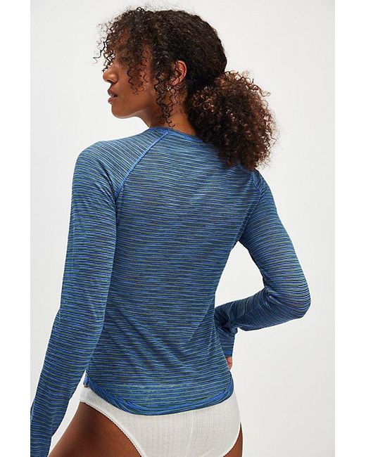 Intimately By Free People Blue Going Steady Long Sleeve