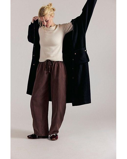 Free People Black Lex Pull-On Barrel Pants