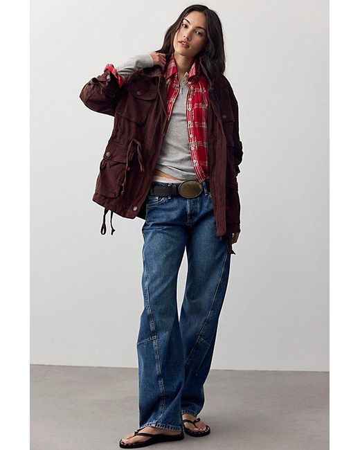 Free People Red Marlo Surplus Jacket