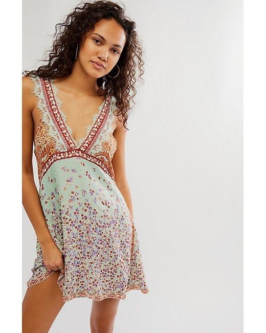 Free People Green East Willow Trapeze Slip